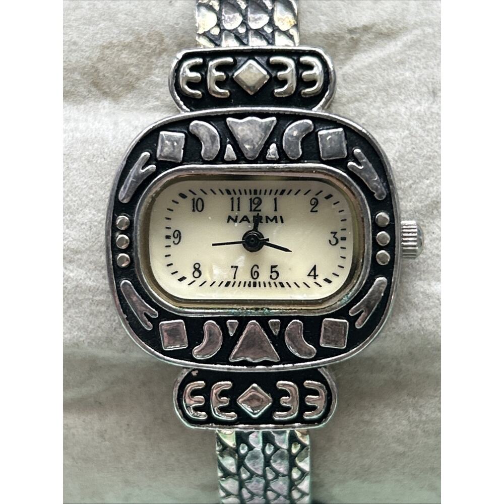Narmi Silver Tone Women’s Cuff Watch